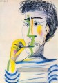 Tête d’homme barbu à la cigarette III 1964 cubiste